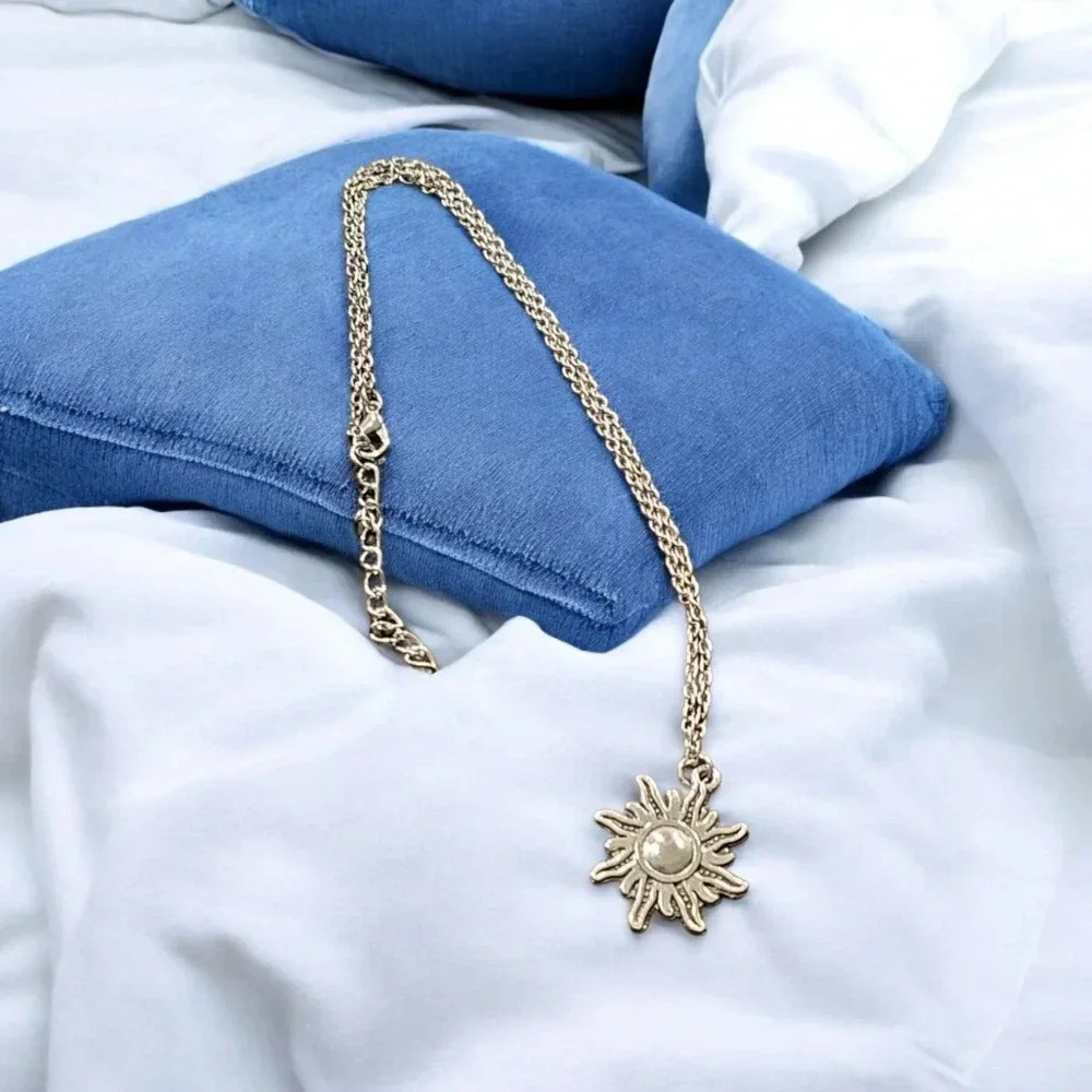 Bohemian Sun Silver Plated Necklace